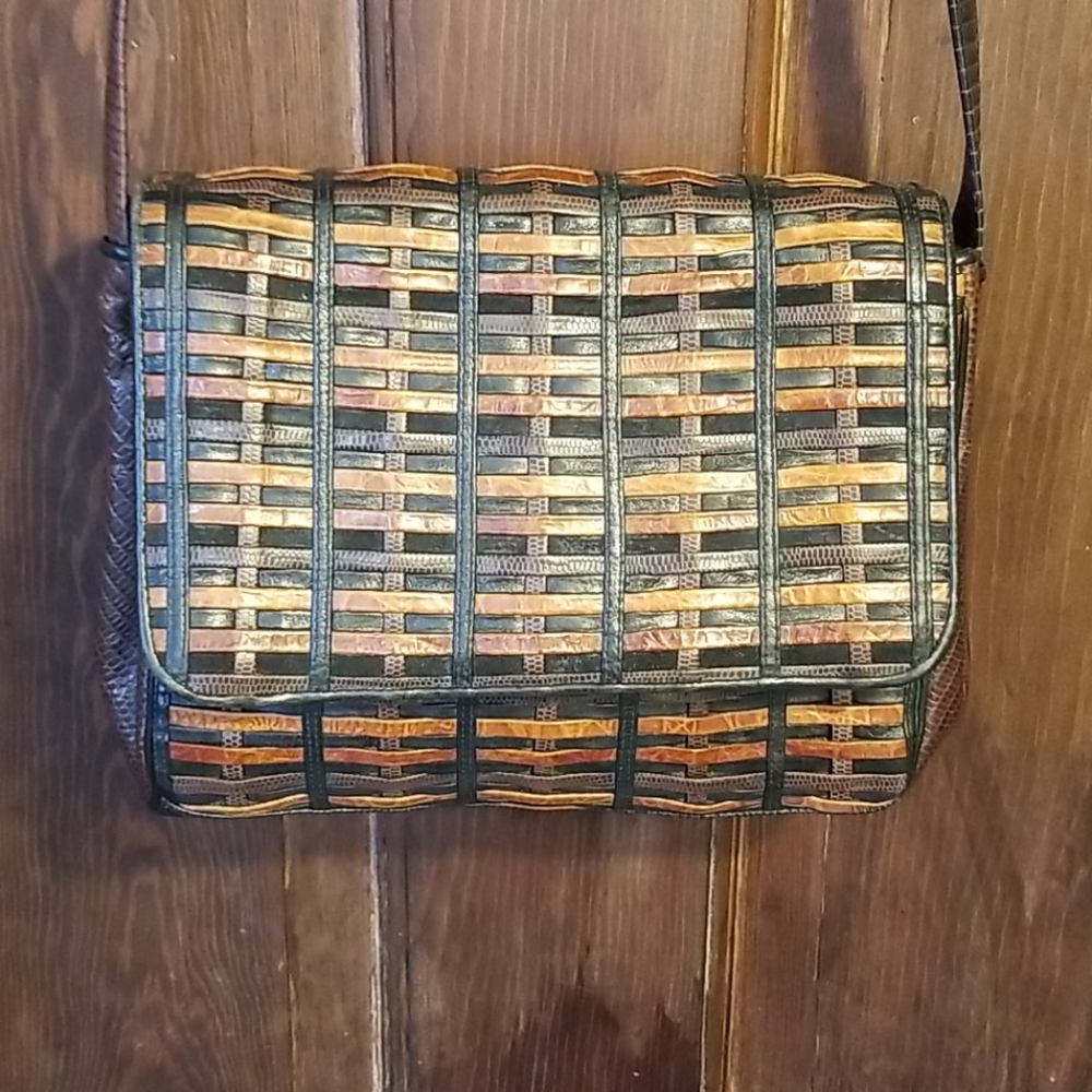 FAB VTG SHARIF WOVEN LEATHER CROSSBODY BAG